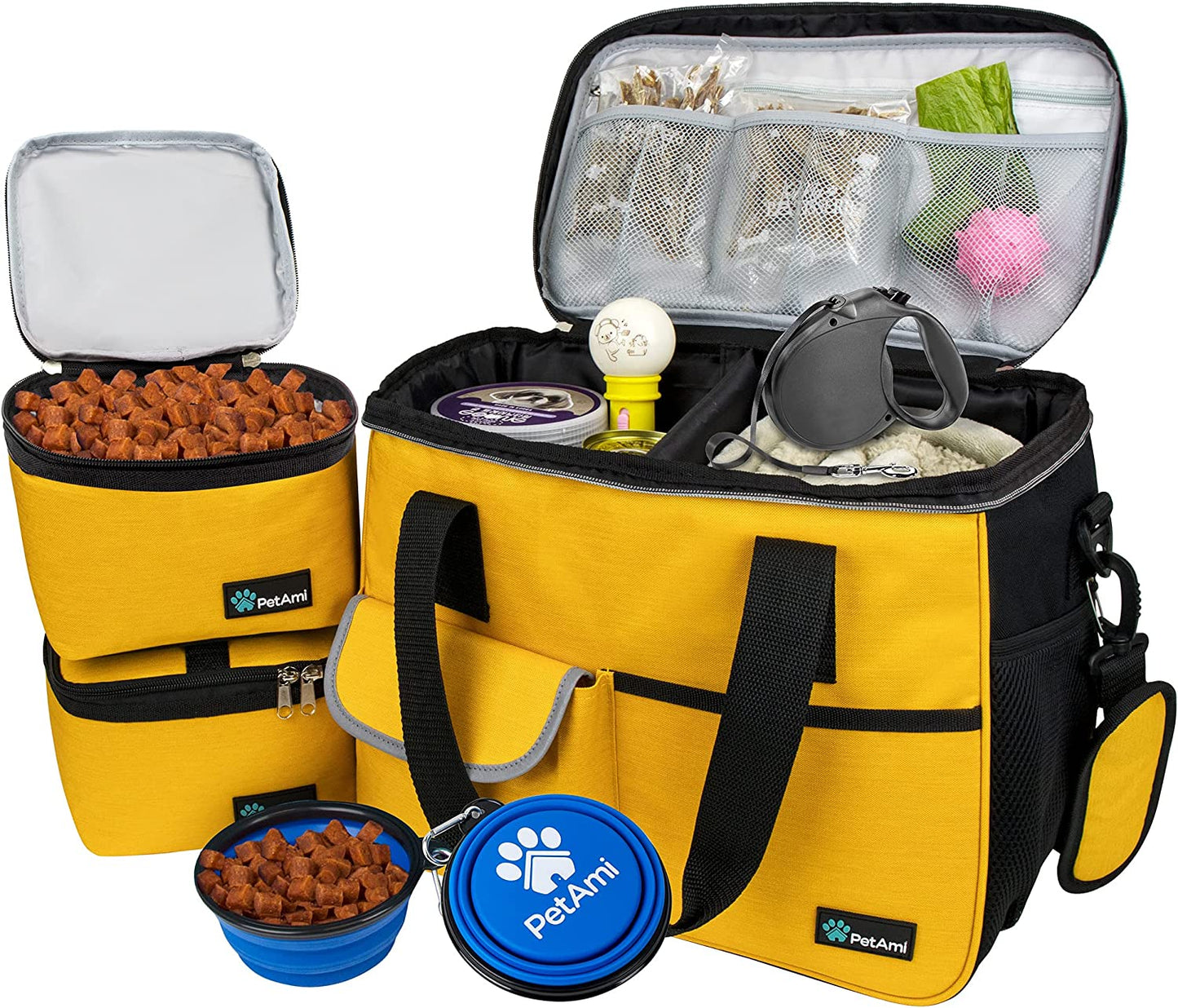 Medium Dog Travel Bag - Ultimate Organizer with Food Container & Bowls for Camping Adventures - Perfect Gift for Pet Lovers
