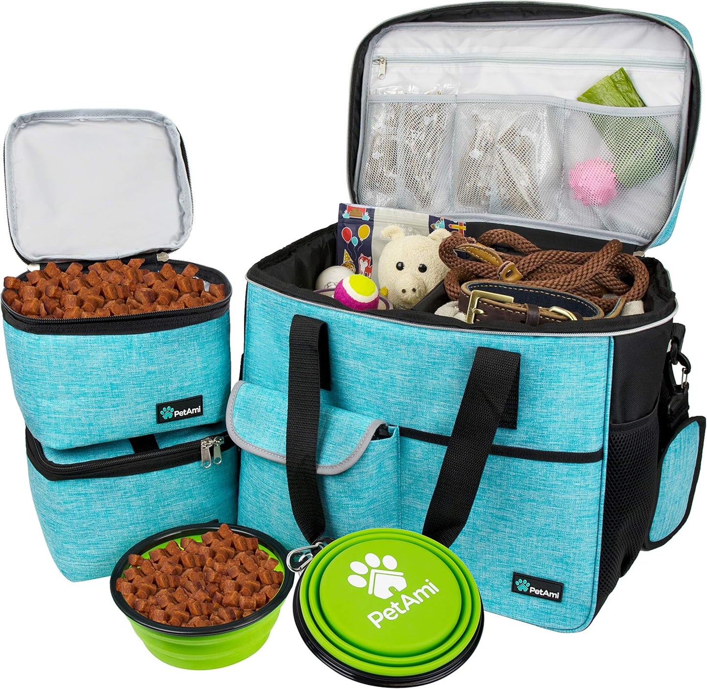 Medium Dog Travel Bag - Ultimate Organizer with Food Container & Bowls for Camping Adventures - Perfect Gift for Pet Lovers