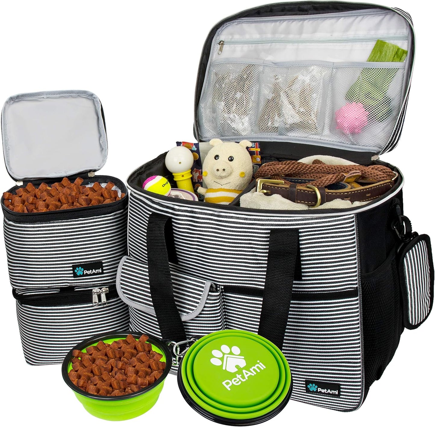 Medium Dog Travel Bag - Ultimate Organizer with Food Container & Bowls for Camping Adventures - Perfect Gift for Pet Lovers