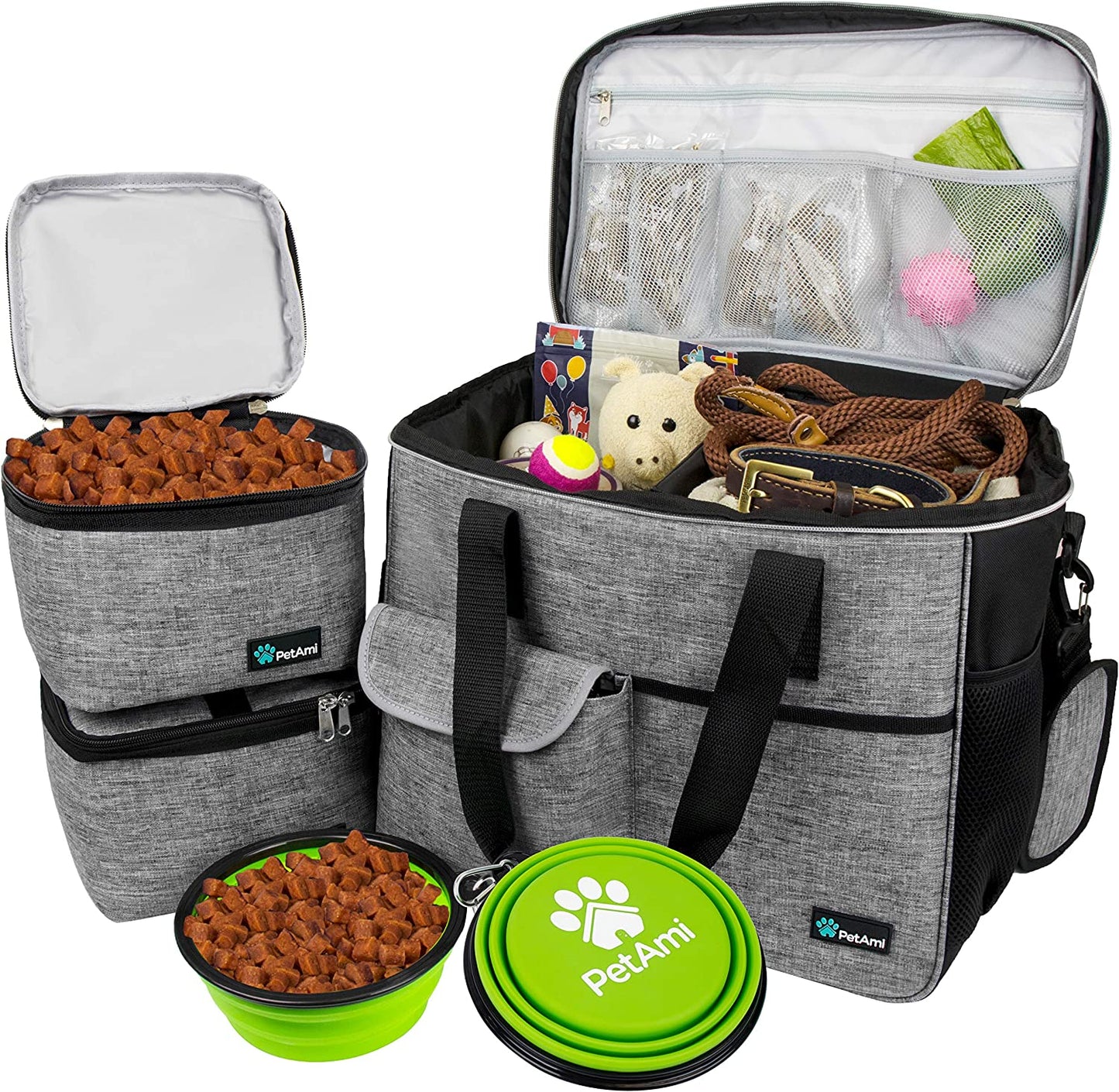Medium Dog Travel Bag - Ultimate Organizer with Food Container & Bowls for Camping Adventures - Perfect Gift for Pet Lovers