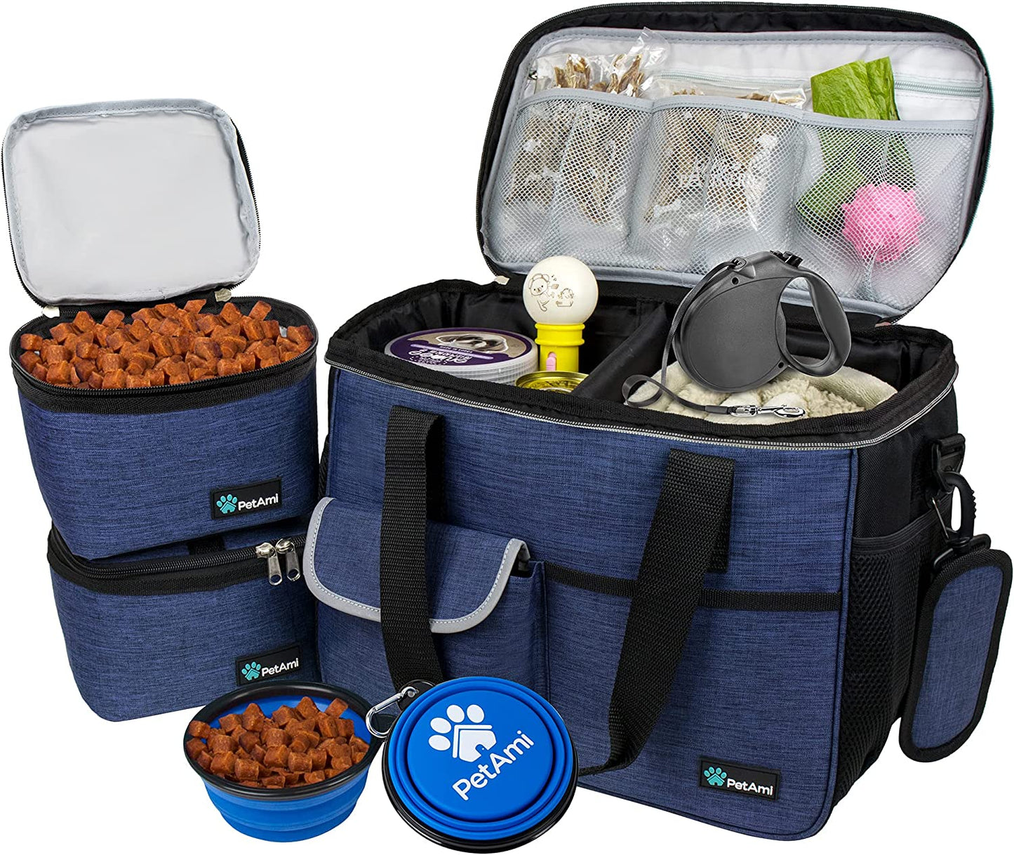 Medium Dog Travel Bag - Ultimate Organizer with Food Container & Bowls for Camping Adventures - Perfect Gift for Pet Lovers