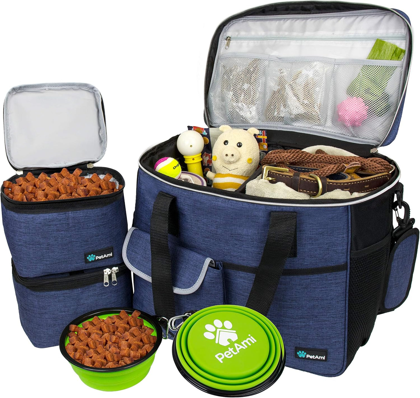 Medium Dog Travel Bag - Ultimate Organizer with Food Container & Bowls for Camping Adventures - Perfect Gift for Pet Lovers